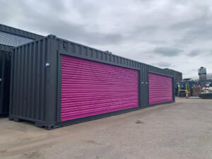 40ft x 8ft shipping container with double roll up doors3